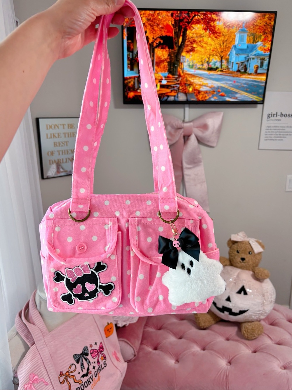 Spooky & Girly Polkadot bag
